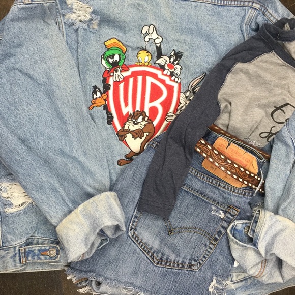 Warner Bros. Other - VINTAGE WARNER BRO 1998 JEAN JACKET SIZE XLARGE